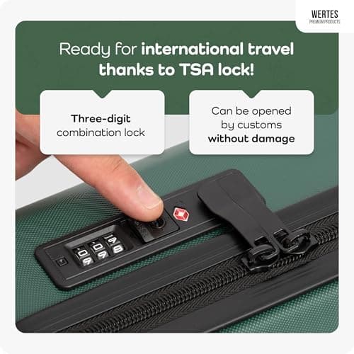 Wertes Large Suitcase 77cm – 100L Hard Shell Trolley with TSA Lock & Spinner Double Wheels – Lightweight ABS Luggage – Durable Travel case with organised Interior — view 6