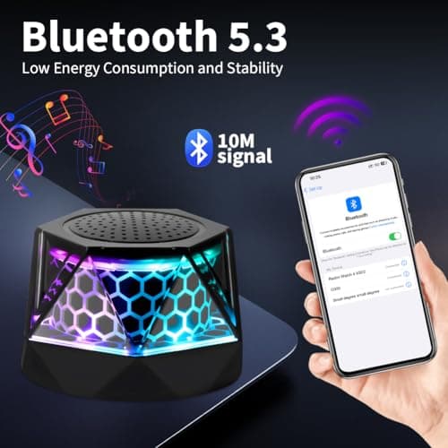 vsshe G300 Bluetooth Speaker, Ultra Small Portable Wireless Speaker with Magnetic Adsorption for Phones Metal Surfaces, with Multi-Color RGB Colorful Lights and Phone Holder, for Hiking and Outdoors — view 4