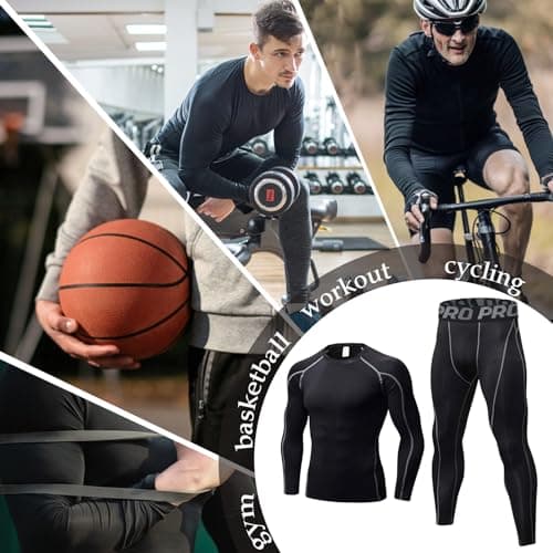 LNFINTDO Thermal Underwear for Men Long Johns Base Layer Compression sets — view 6