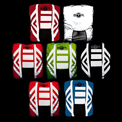 BTR Backpack Cover 100% Waterproof & High Visibility. High Viz Rucksack Cover With Reflective Tape. Large. Red — view 6
