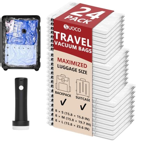 Vacuum Storage Bags for Travel with Wireless Electric Pump, 24 Combo