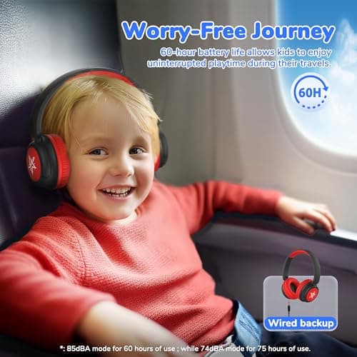 iClever BTH22 Kids Headphones Wireless 60H Play Time for Toddler Travel — view 4