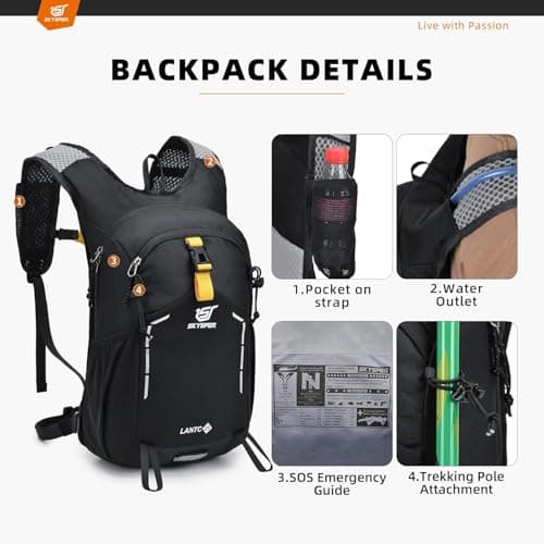 SKYSPER Small Hiking Backpack - 25L Travel Rucksack Lightweight Daypack — view 4