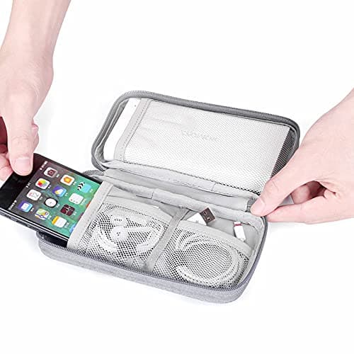 Hard Drive Case for Power Bank,Small Cable Organiser Bag Travel Electronic Accessories Case for Cord,Charger Adapter,USB,Battery Tidy Pouch-Teal — view 5