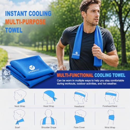 YQXCC Cooling Towels, 120x30 cm, Ice Cool Microfibre Towel for Neck — view 4