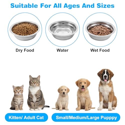Matwsec 2PCS 13cm Stainless Steel Dog Bowls Small Dog Food Bowl — view 5