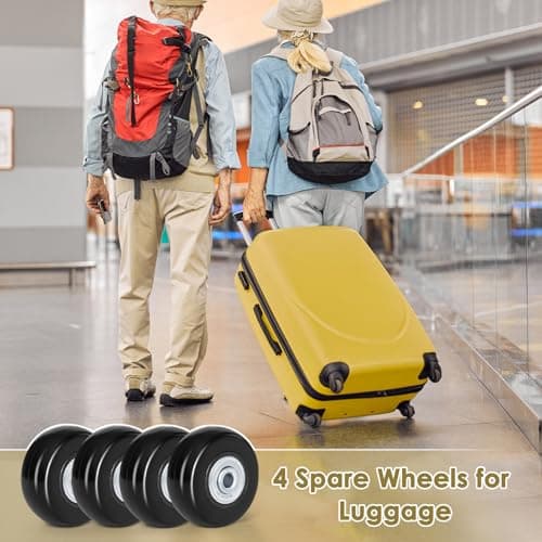 ZOVRIXIA 4 Pcs Luggage Wheels Replacement, Suitcase Wheels Replacement 50 mm x 18 mm, Suitcase Wheels Rubber, Luggage Replacement Wheels Universal Ball Bearings with Replacement Parts Repair Kit — view 6