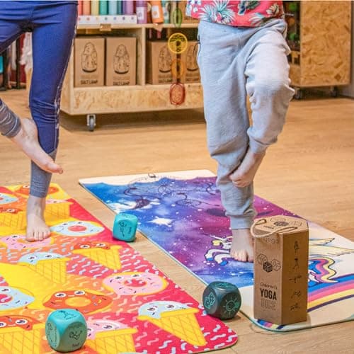 Myga Childrens Yoga Mat - Non-Slip Kids Mat for Yoga, Fitness and Exercise - Multipurpose Mat with 8 Yoga Poses on Reverse - Comfortable, Lightweight and Travel Friendly - Sweet Dreams — view 2