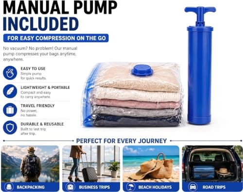 Vacuum Storage Bags with Pump – 10 Jumbo Pack (70x100cm) | Extra Large Space Saver Bags for underbed storage like Duvets, Bedding etc | Ideal for Underbed Storage | Reusable Airtight Compression Bags — view 3