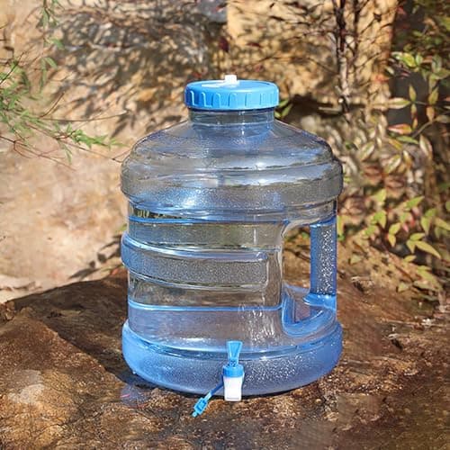 Water Bottle with Screw Cap, 5L Water Bottle Food Grade Plastic 1.3 Gallon Jug Container Carry Handle for Sports Outdoor Travel Camping Residential Commercial Use Supplies (A, 26x26x34cm) — view 2