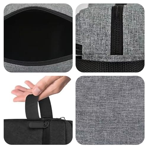 EUPSIIU 2 Pack Toiletry Bags, Toiletry Bag for Men, Waterproof Travel Toiletry Bag, Portable Wash Bag, Toiletries Bag with Handle for Men and Women, for Gym Shower Bathroom Travel (Black+Grey) — view 3