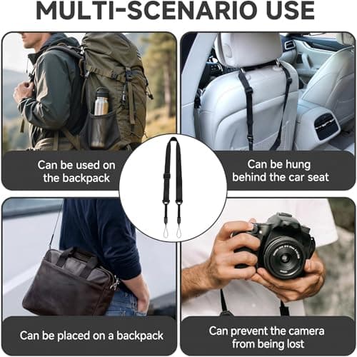 Universal Black Tablet Shoulder Strap for Tablet Case, Adjustable & Detachable Carrying Strap Replacement with Quick Release Buckles for IPad Samsung Tab Cases Camera Bags (Aircraft Buckle Style) — view 6
