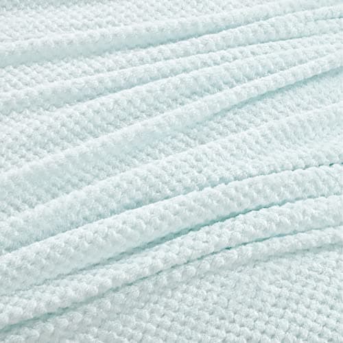 Dreamscene Throws for Beds Double, Soft Cosy Warm Blanket for Bed Sofa Settee Honeycomb Waffle Mink Throw Blanket Fluffy Fleece Throws Travel Faux Fur Throw, Duck Egg Blue - 150 x 200cm — view 5