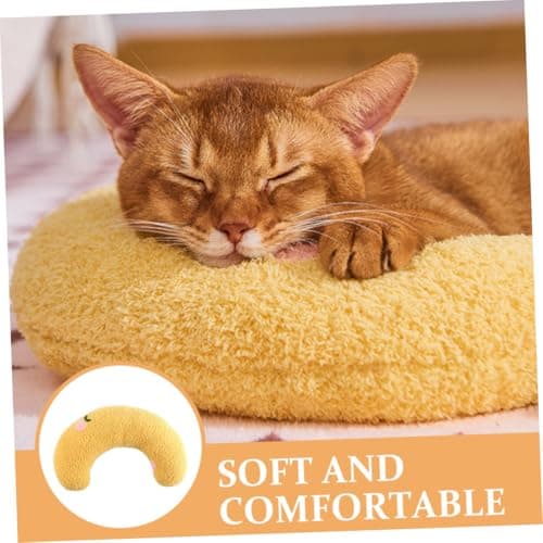 VICASKY 2pcs U-shaped Cat Pillow for Pets Soft and Comfortable Neck Support Made of Flannelette and Pearl Cotton, Washable Kitten Pillow for Sleeping and Hugging — view 3