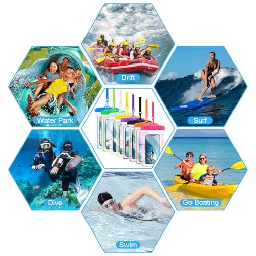 40 Pack Universal Waterproof Phone Pouch, Multicolor Waterproof Case Comp Compatible with iPhone 15 14 13 Pro Max XS Plus, Waterproof Phone Case Dry Bag with Phone Lanyard, Waterproof Phone Pouch Bluk — view 6