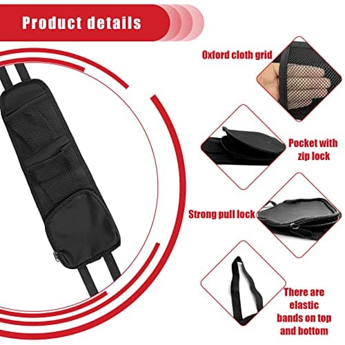 QUICTO 2PCS Car Seat Storage Hanging Bag, Multi-Pocket Seat Side Organizer, Multifunctional Mesh Net Pocket, Can Hold Mobile Phone, Wallet, Glasses, Suitable for Cars, SUVs, Trucks — view 3