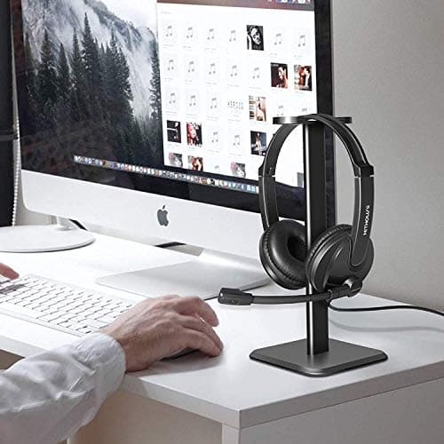 Kithouse PC Headset with Microphone USB Business Office Headset Computer Headphone With Noise Reduction Sound Card, for Skype,Online Webinar, Call Center,Video Conference Call, with Headset Stand — view 5