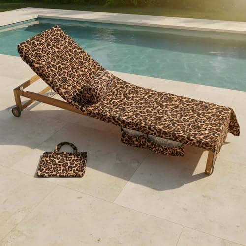 OHS Leopard Inflatable Bolster Pillow, Gifts for Women Lightweight Compact Back Support Beach Pillow with Soft Microfibre Cover for Sun Loungers Poolside Portable Travel Cushion, 36 x 16 x 16cm — view 5
