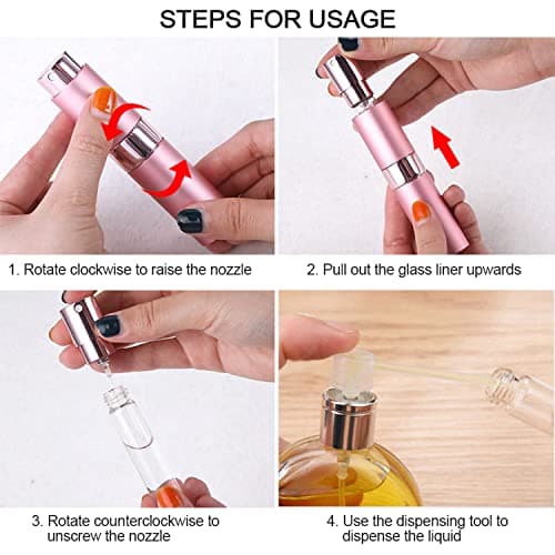 SONGQEE 8ml Travel Atomiser Refillable, Mini Refillable Spray Bottle, Upgraded Perfume Atomizer Pod and Refill Pump for Outdoor Traveling (Black) — view 4