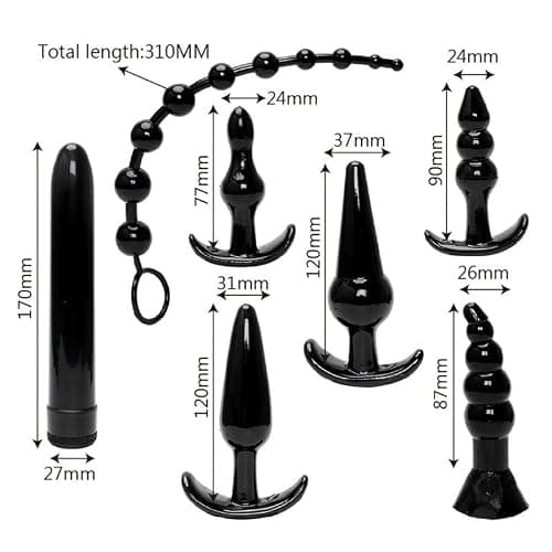 7-Pack Black Soft Elastic Silicone Hip Trainer — view 2