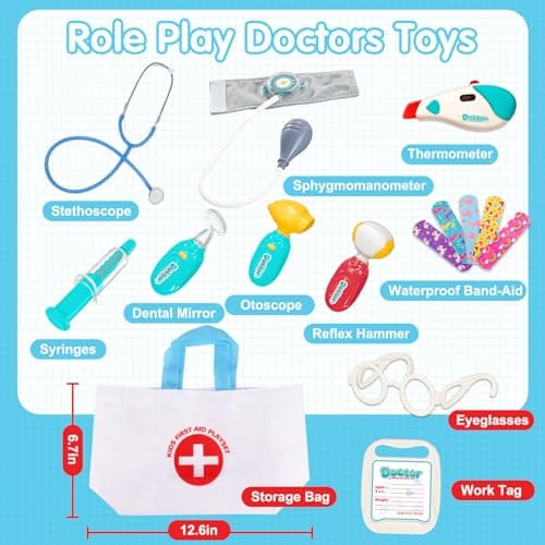 Doctors Set for Kids Toddler Doctors Kit Set Pretend Role Play Doctor — view 4