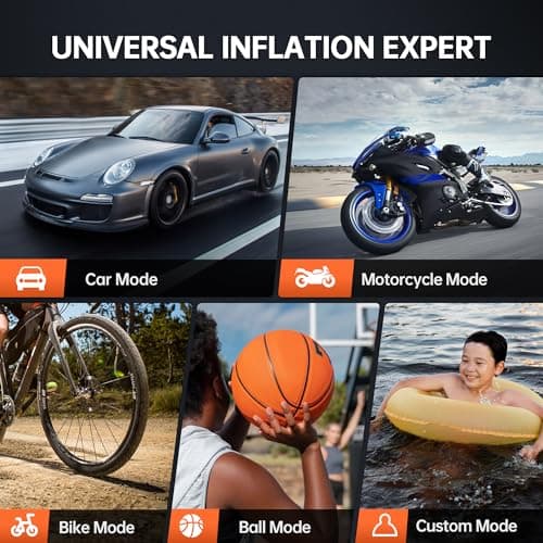 RADCLO Cordless Car Tyre Inflator Air Compressor, Portable Mini 150 PSI Electric Pump with Digital Pressure Gauge, Night LED, Auto Shutoff, Rechargeable Battery – for Car, Bike, Motorcycle, Ball — view 4