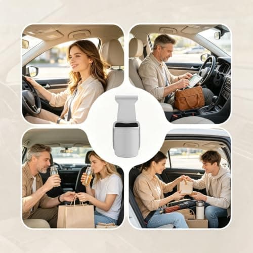 Car Door Cup Holder - PU Leather Organizer | 25x11x10cm Size, Lossless Car — view 4
