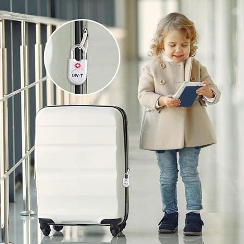 OW-Travel Suitcase Locks with Keys, TSA Approved Luggage Padlocks, Silver 2 — view 2