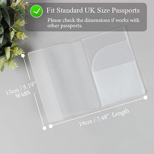 Pack of 4 | UK Passport Covers Transparent, Protective Passport Holders, Frosted PVC Passport Case, UK Passport Cover Water & Dust Proof, Anti Scratches — view 2