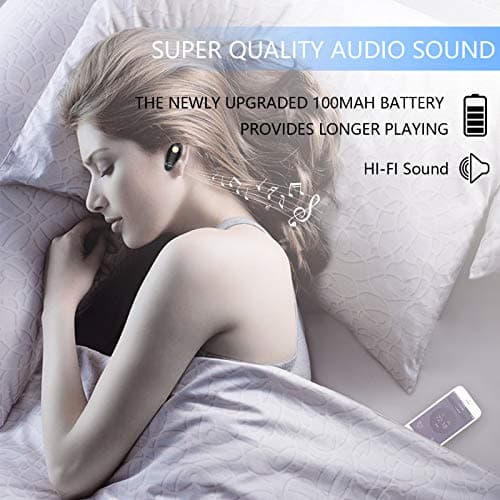 kendir Bluetooth Headset, V5.0 Ultralight Wireless Headphone Cell Phone Earpiece with Mic Headsetcase,Volume Control, Handsfree Earbud,Compatible with Android/iPhone/Smartphones/Laptop (black) — view 6