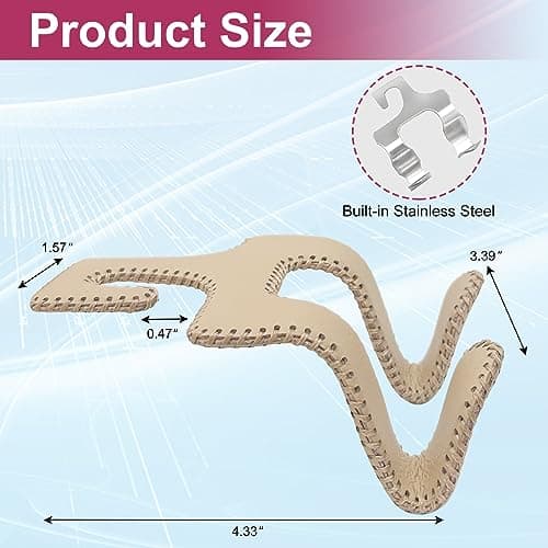 TISOHUGO Upgraded Headrest Hooks for Purses and Bags, 2 in 1 Car Back Seat Head Rest Hanger Matching Cars Interior Genuine Leather Vehicle Storage Holder Hook, 1 Pack, Black — view 6