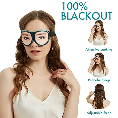 Eye Mask with Eyes Open by Okami - Funny Eye Mask, Blackout Sleep Mask with Free Travel Pouch (Men's Eyes) — view 4