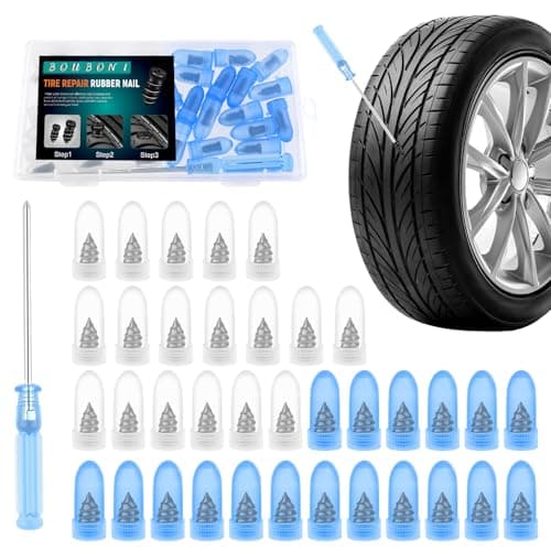 BOUBONI 35/70/100 Pcs Tire Repair Rubber Nail Self Tapping Tyre Repair Screws Tools for Trucks Motorcycles Cars and Other Vacuum Tire Vehicles (35)