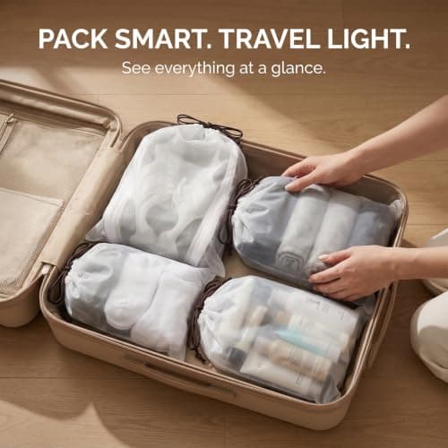 28 Pcs Clear Shoe Bags for Travel, Drawstring Shoe Bags for Storage — view 5