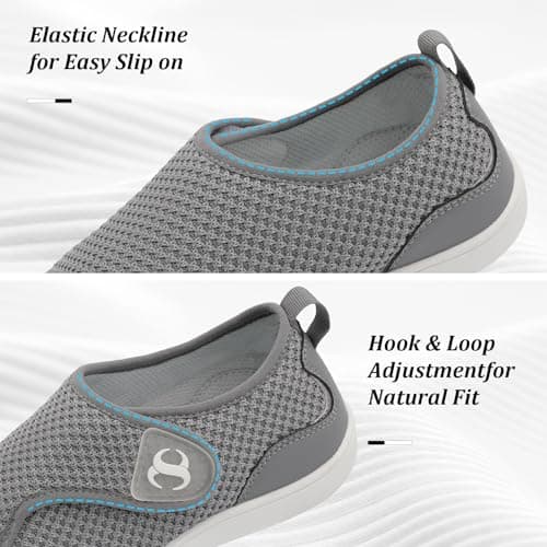 JOINFREE Womens Wide Fit Barefoot Walking Shoes Comfort Trainers Grey — view 2
