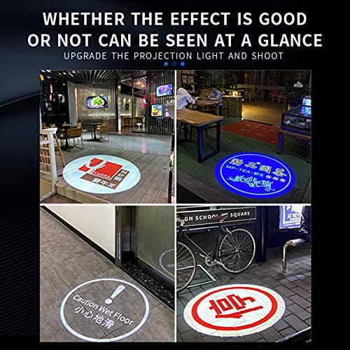 LED Projector Advertising Projection Light Ustom Image GOBO Logo Projector for Indoor Use Hotel Restaurant Advertising Signs,Remote Control,Black,60W — view 4
