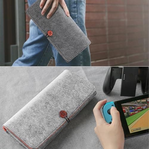 Hao Zhu Switch 2 Carry Case Felt Grey/Charcoal — view 6