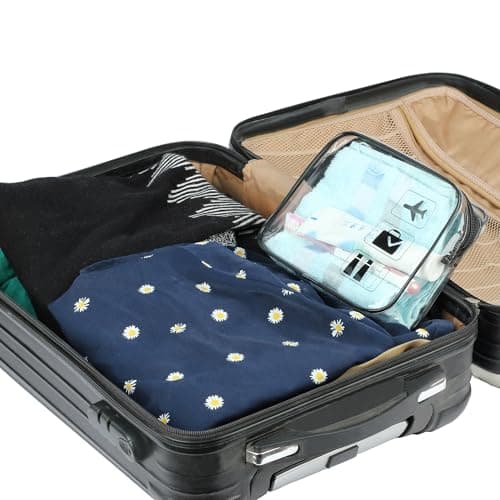 Clear Travel Toiletry Bag TSA Approved Airport Carry On Liquid Bag with Zipper Portable Waterproof Cosmetic Makeup Pouch for Women and Men (Black) — view 6