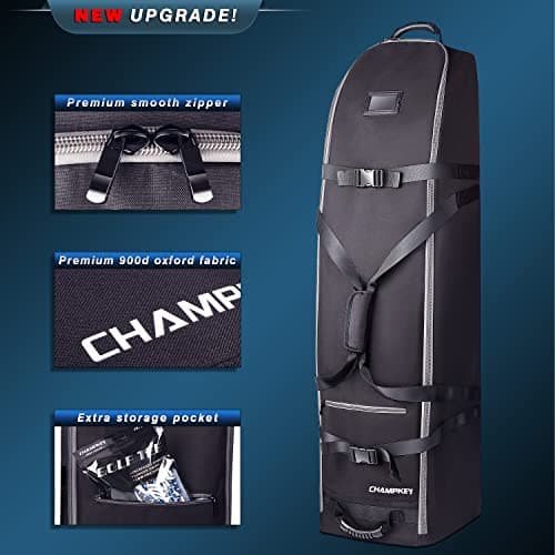 CHAMPKEY Premium Soft Padded Golf Travel Bag Flight with Wheels - 1200D Premium Oxford Fabric Golf Travel Cover — view 2