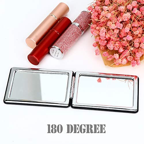 Compact Mirror for Men, Women and Girls, Black Travel Folding Vanity Makeup Mirrors for Purse,Handbag and Pocket, Portable Double-Sided Magnifying Cosmetic Mirror without Distortion, Rectangular — view 5