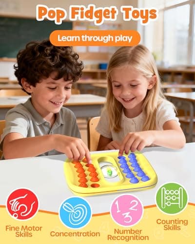 D-FantiX Number Pop Dice Math Games, Car Airplane Travel Essentials Kids — view 2