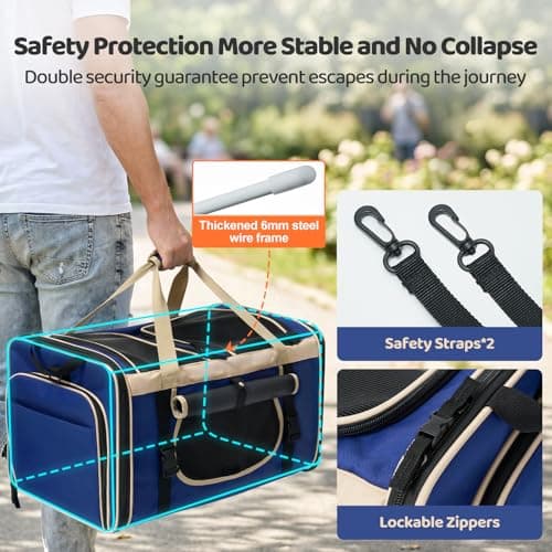 Odoland Expandable Extra Large Cat Carriers for 2 Cats with Litter Box — view 4