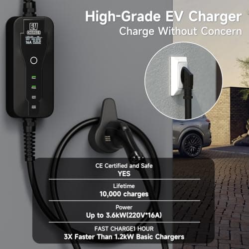 AFYEEV 3.6kW Type 2 Portable EV Charger, 16A 6M Electric Car — view 6