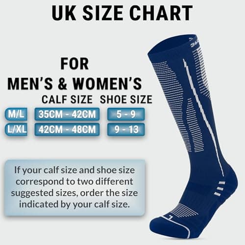360 RELIEF 1 Pair Compression Socks for Women & Men - 15-20 mmHg, Enhanced Cushioned Fit, Soft & Breathable for Sports, Travel, Running, Pregnancy, M/L, Navy Blue + Laundry Bag — view 3