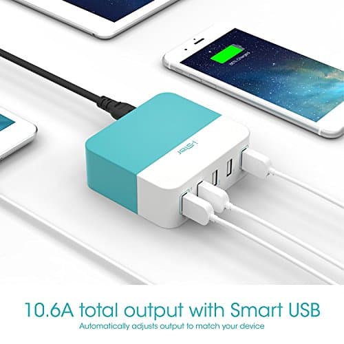 USB Charging Station Charger Hub - 5 Port Multi Port USB Charger With Intelligent Smart Charge For Apple iPhone, iPad, iPad Air, iPad Mini, iPad Pro, Samsung Galaxy, HuaWei, Nexus, LG and More — view 2
