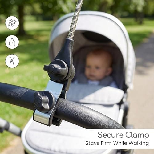 Universal Pushchair Parasol, Baby Pram Umbrella Stroller & Buggy - Black — view 6