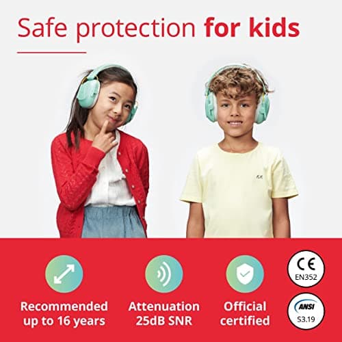 Alpine Muffy Kids Noise Reduction Earmuffs - 5-16 y - Ear Defender - Mint — view 4