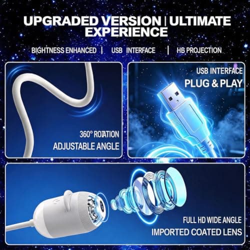USB Portable Galaxy Projector, 5D Holographic Adjustable Night Light — view 4