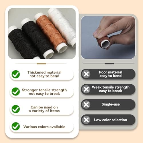 Leather Sewing Kit, Needle and Thread Kit Leather Needles Hand Sewing — view 4