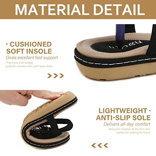 FOGOIN Sandals Womens Ladies Flat Toe Post Bohemian Sandals, 4 UK, White — view 5